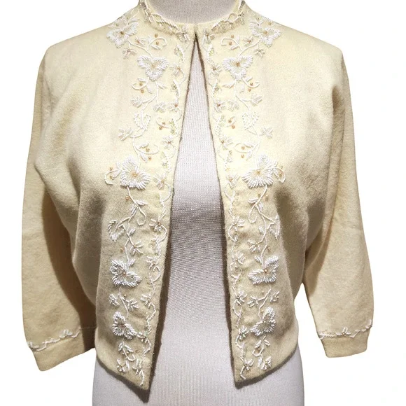 60s Vintage Cardigan Hand Beaded - Picture 12 of 12